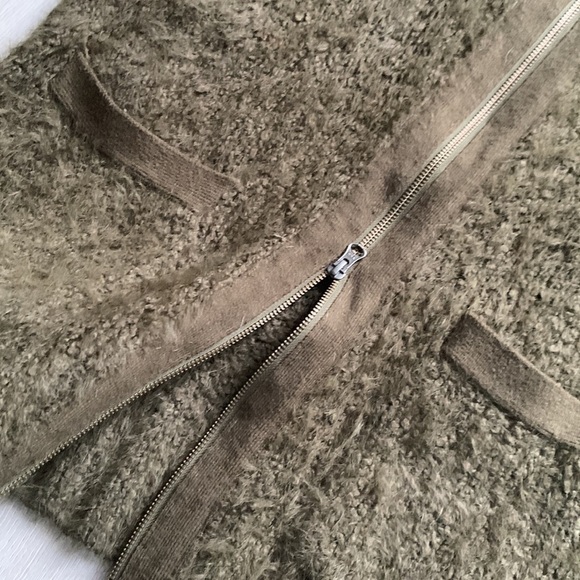 Anthropologie Bethenny Zip-Front Cardigan size S knit jacket olive green - Picture 11 of 13